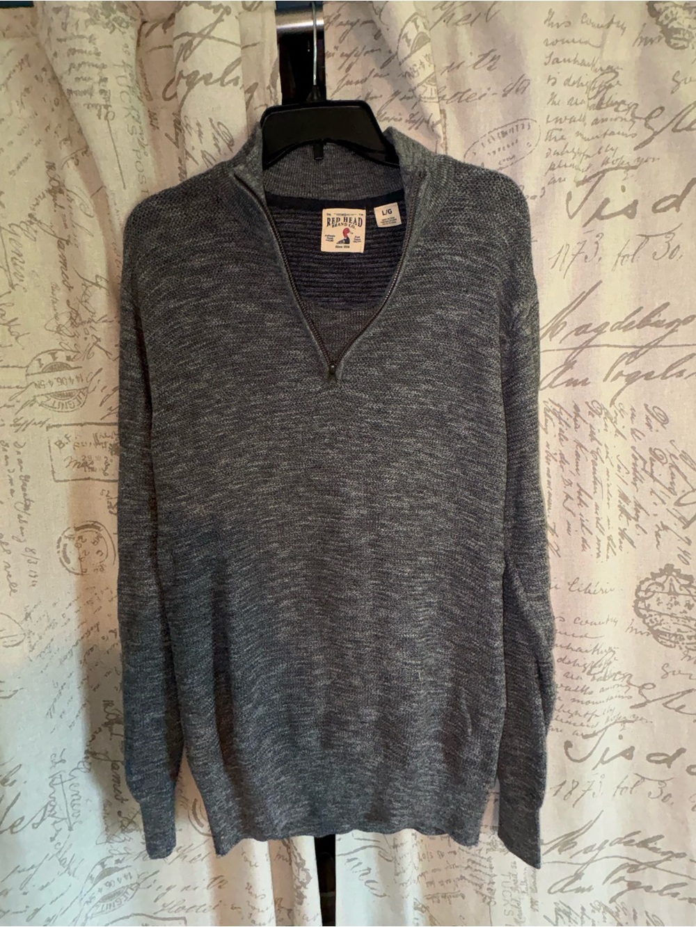 RedHead Men's Heather Charcoal Quarter-Zip Sweater